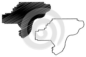 Clark County, Indiana U.S. county, United States of America, USA, U.S., US map vector illustration, scribble sketch Clark map