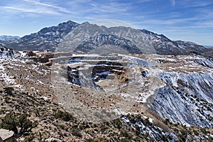Clark Mountain And Part Of The Colosseum Open Pit Mine In The Winter