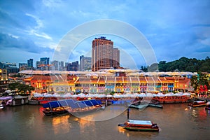 Clarke Quay in downtown Singapore photo