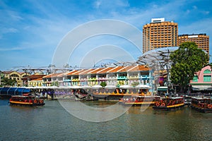 Clarke Quay by the Singapore River in singapore