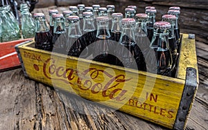 Clarkesville, Georgia/USA-09/12/20 Vintage Coca-Cola bottles