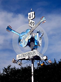 Delta Blues Guitar Highway Sign photo