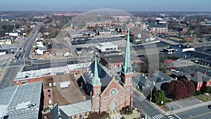 Clarksville, Tennessee, First Presbyterian Church, Aerial View, Downtown