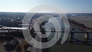 Clarksville, Tennessee, RJ Corman Bridge, Aerial View, Cumberland River
