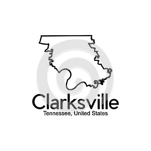 Clarksville Tennessee United States City Map Simple Logo logos, logotype element for template.