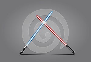 Clash between two lightsabers