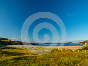 Clashnessie bay in Sutherland in the Scottish Highlands