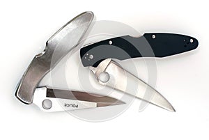 Clasp knife on a white background with clipping path