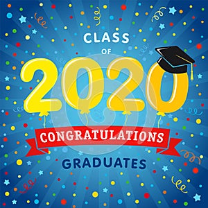 Class of 2020 year graduation illustration