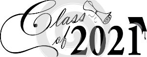 Class of 2021 Script Graphic with Diploma