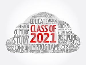 CLASS OF 2021 word cloud collage, education concept background