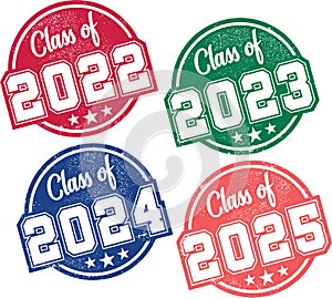 Class of 2022, 2023, 2024, and 2025 Graduation Stamps