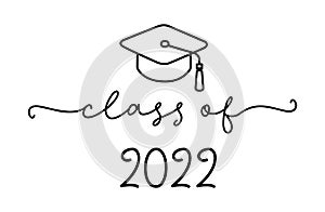 CLASS OF 2022. Graduation logo with cap.