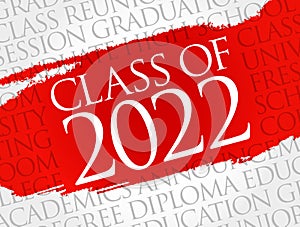 CLASS OF 2022 word cloud collage, education concept background