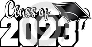 Class of 2023 Block Graphic with cap