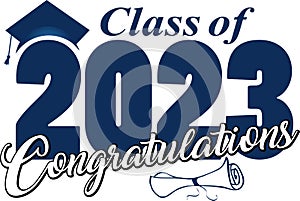 Class of 2023 Congratulations blue and black