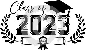 Class of 2023 Emblem with diploma and cap