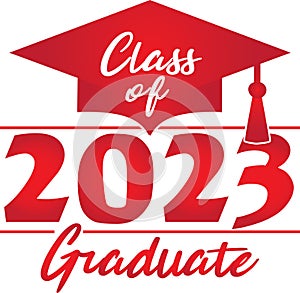 Class of 2023 Graduate Red Graphic