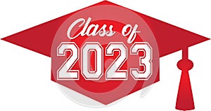 Class of 2023 Red Graduation Cap