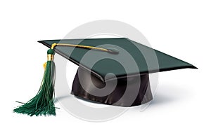 Class of 2023, square academic cap with tassel. AI generated.