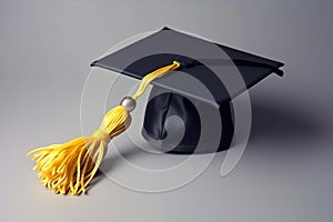 Class of 2023, square academic cap with tassel. AI generated.