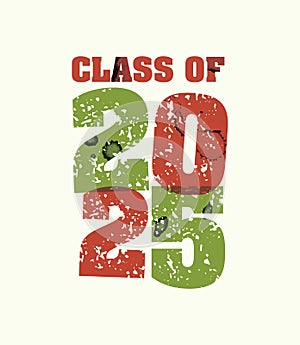 Class of 2025 Concept Stamped Word Art Illustration