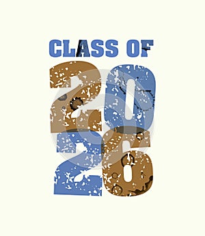 Class of 2026 Concept Stamped Word Art Illustration
