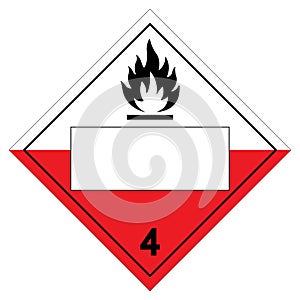 Class 4 Blank Spontaneously Combustible Symbol Sign, Vector Illustration, Isolate On White Background Label. EPS10