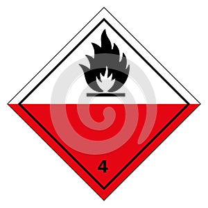 Class 4 symbol: flammable solids. Vector illustration.