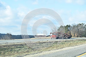 Class C Auto Transport Semi Trailer On Highway