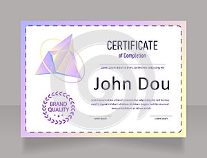 Class certificate design template