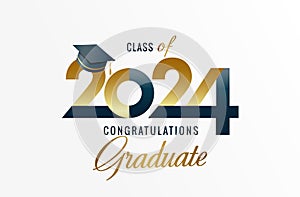 Class of 2024, Congratulation Graduate typography logo design photo