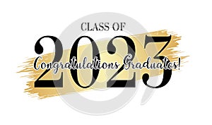 Class of 2023. Congratulations graduates graduation concept for banner,logo, print, invitation.Vector illustration
