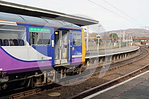 Class 144 diesel multiple unit train at Carnforth