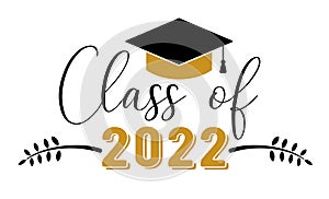 La clase de 2022 . felicidades sobre el universidad o Universidad. moderno caligrafía escribir 