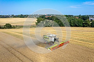 Class 8900 harvester combine working in the fields