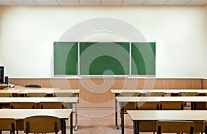 Class room with a school board