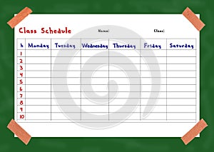 Class schedule