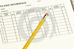Class schedule with Pencil