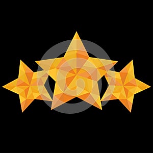 Class three triangulation yellow star on a black background