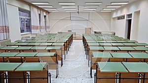 class university desks large education study empty students