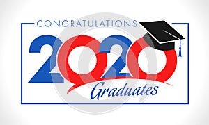 Class of 2020 year graduation banner concept