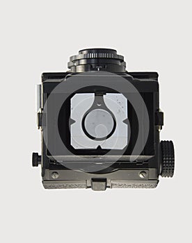 Classic 120mm TLR camera top view open viewfinder