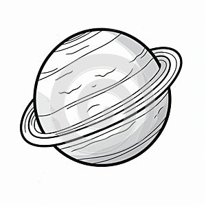 Classic 2d Cartoon Drawing Of A Bold Outlined Kuiper Belt Object For Kids Coloring Book