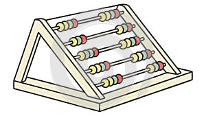 Classic abacus for arithmetic. Traditional calculation and learning tool. vector design Generative AI