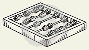 Classic Abacus Counting Frame Traditional Math Tool, vector design Generative AI