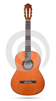 Classic acoustic guitar on a white background