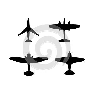 Classic airplane icon and simple flat symbol for web site, mobile, logo, app, UI