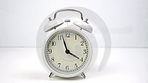 Classic alarm clock, alarming at 7 o 'clock, 3d rendering.