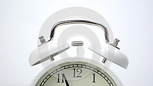 Classic alarm clock, alarming at 7 o 'clock, 3d rendering.